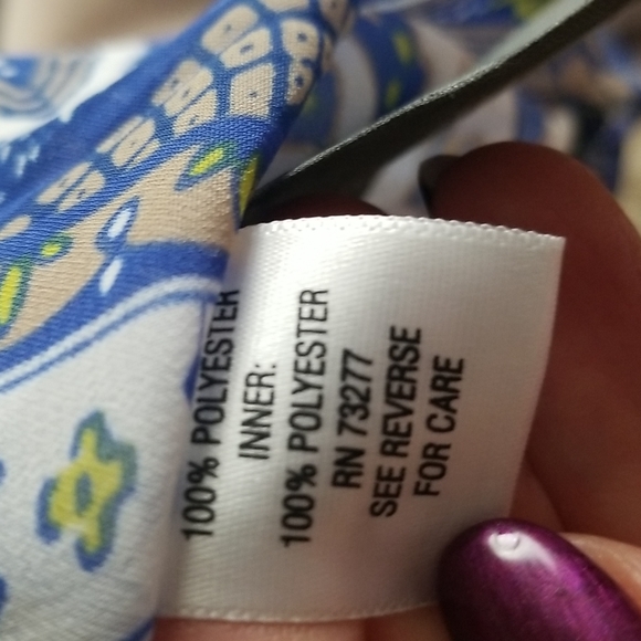 🥳Host Pick🥳 Dana Buchman Blue/White Flowy Top - Picture 6 of 8